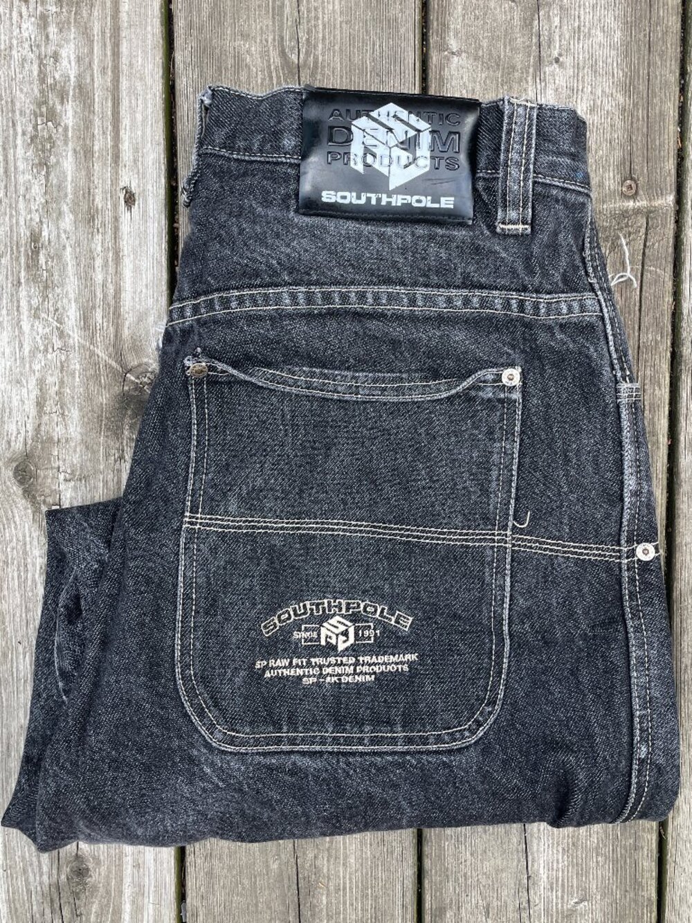 Vintage Y2K South Pole Embroidered Jeans Size 36 Southpole Denim RARE BIG LOGO